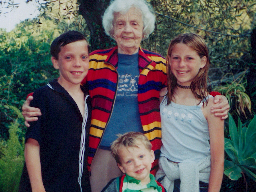 Marie with Three Great-grandkids